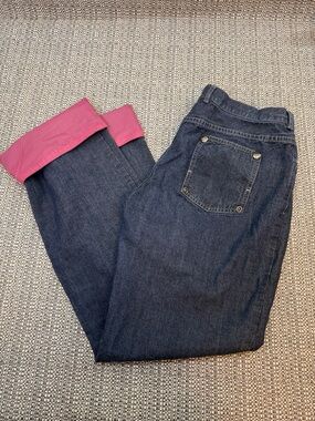 Daryl K K-189 Vintage Y2K Jeans – Contrast Pink Nylon Cuff & Pocket Detail-Rare